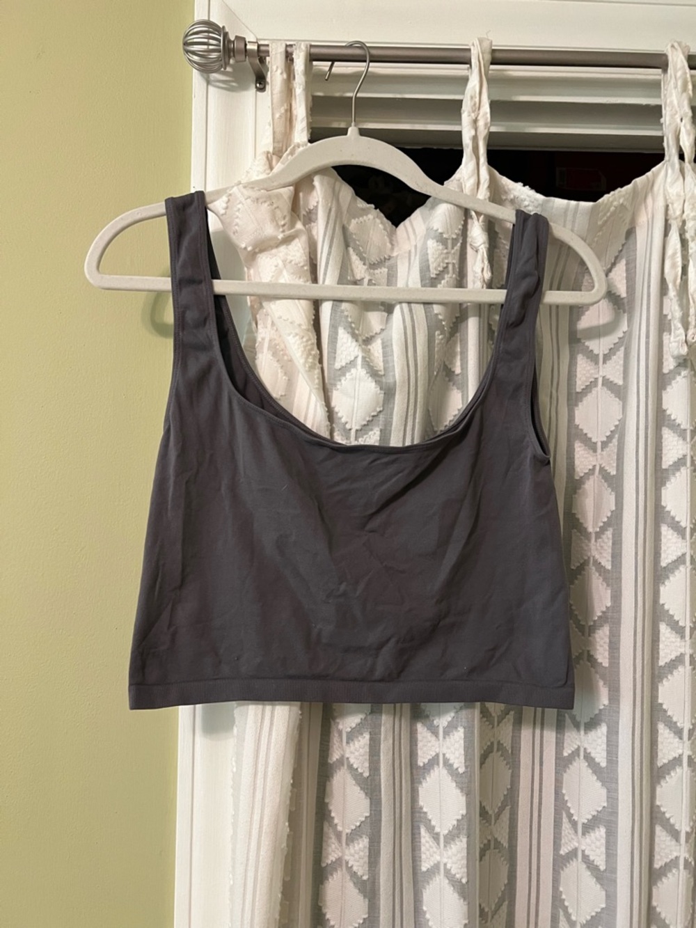 Charcoal Gray Free People Scoop Neck Crop Tank